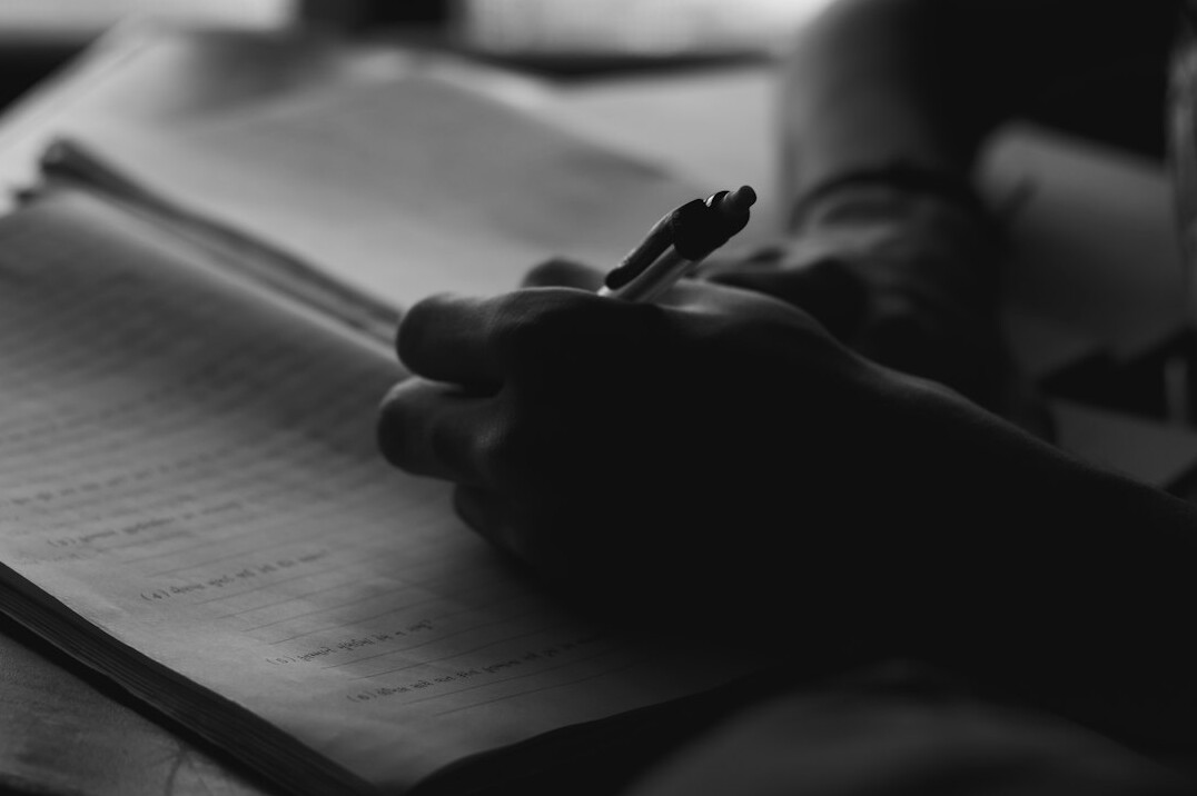 author editing manuscript